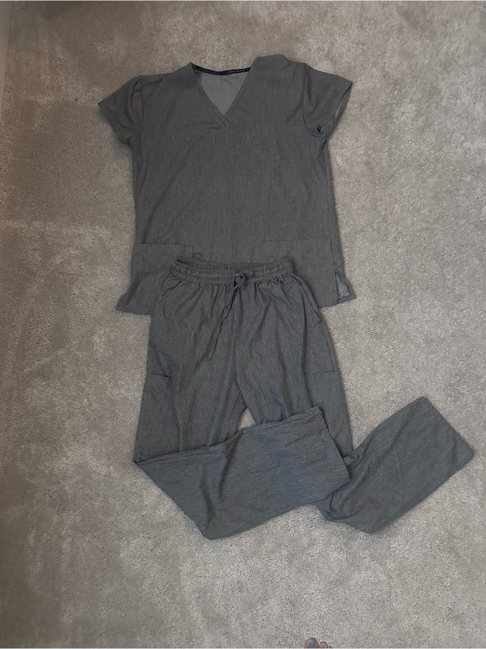 Just Love Gray V-Neck Scrub Top